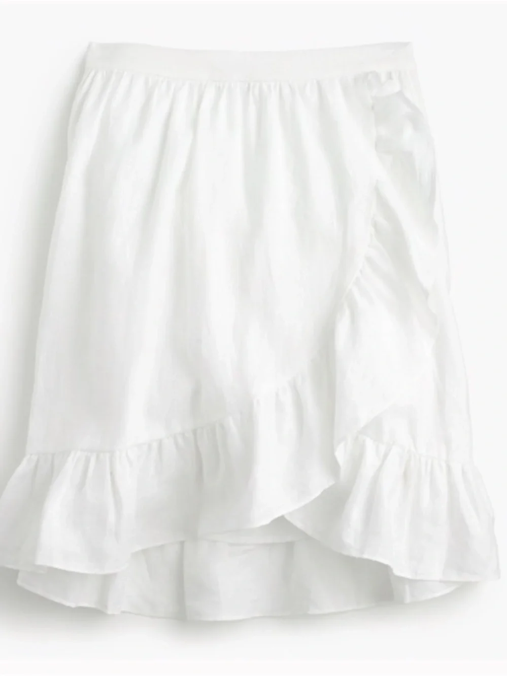 J. Crew White Ruffled Circle Skirt